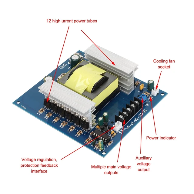 Alt view image 5 of 5 - 1000W Inverter Board DC12V Step Up Module Camping