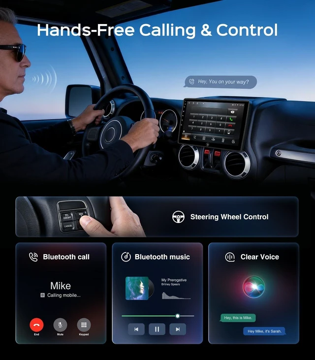 Alt view image 4 of 5 - 10.2 Car Radio Stereo for Jeep Wrangler JK/Unlimited 2007-2018 2+64G