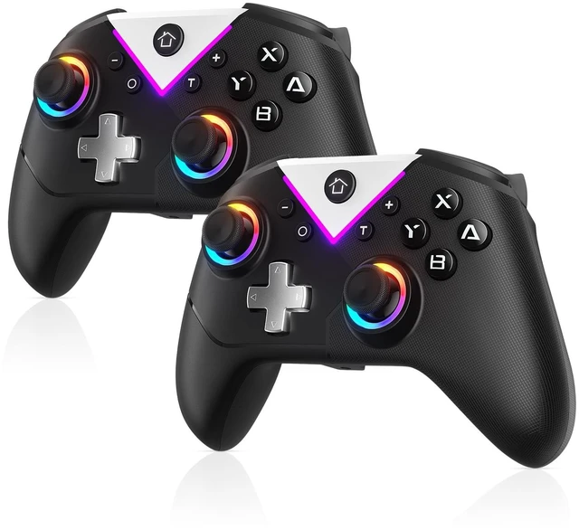 Main image of Dinosoo 2-Pack RGB Wireless Controller for Nintendo Switch 2/1 Lite/OLED, PC, Bluetooth Gamepad with 6 Gyro Axis, 4 Vibration Motors, Turbo, Macro, Screenshot