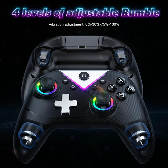 Alt view image 4 of 5 - Dinosoo 2-Pack RGB Wireless Controller for Nintendo Switch 2/1 Lite/OLED, PC, Bluetooth Gamepad with 6 Gyro Axis, 4 Vibration Motors, Turbo, Macro, Screenshot