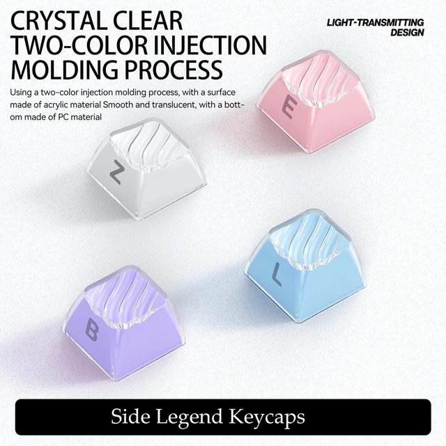 Alt view image 4 of 5 - GTSP 136 Keys Pink Keycaps Side Printed OEM Profile for Gaming Keyboard