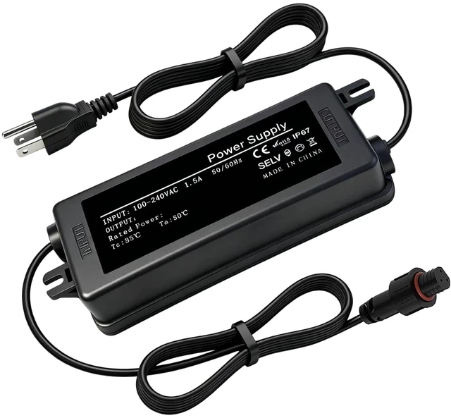 Main image of 36V Waterproof Power Supply for Govee Permanent Outdoor Lights Only Compatible with Govee H705A H705B H705C Power Adapter Cord (not Compatible with grooved 3-pin connectors)