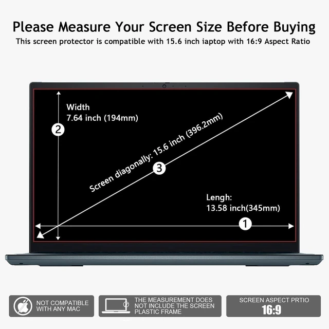 Alt view image 2 of 5 - XinWoTuo 2pc 15.6-inch Laptop Screen Blue Light Film