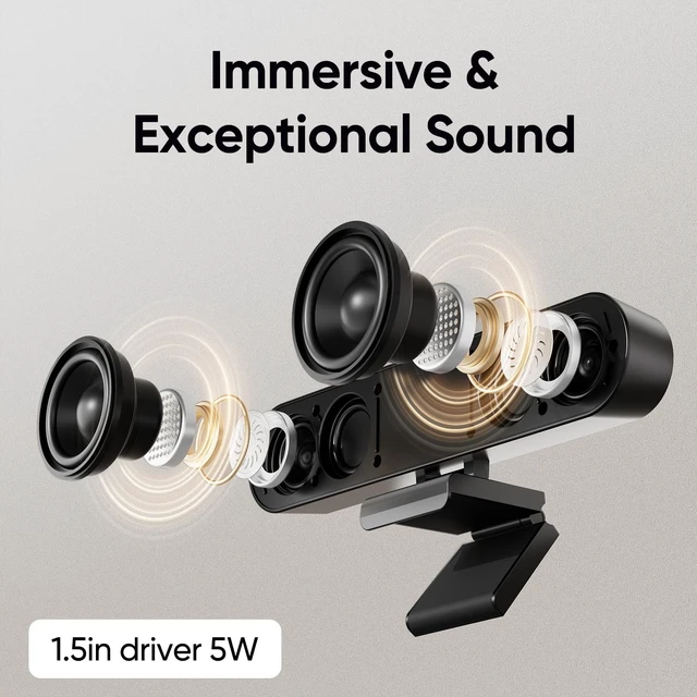 Alt view image 3 of 5 - Inwa Computer Speakers with Microphone for Desktop PC, USB Wired Clip On Computer Sound Bar, Plug-n-Play Laptop Speaker w/Mic for Meeting/Gaming/Learning, Clear Audio, Easily Clamps to Monitors