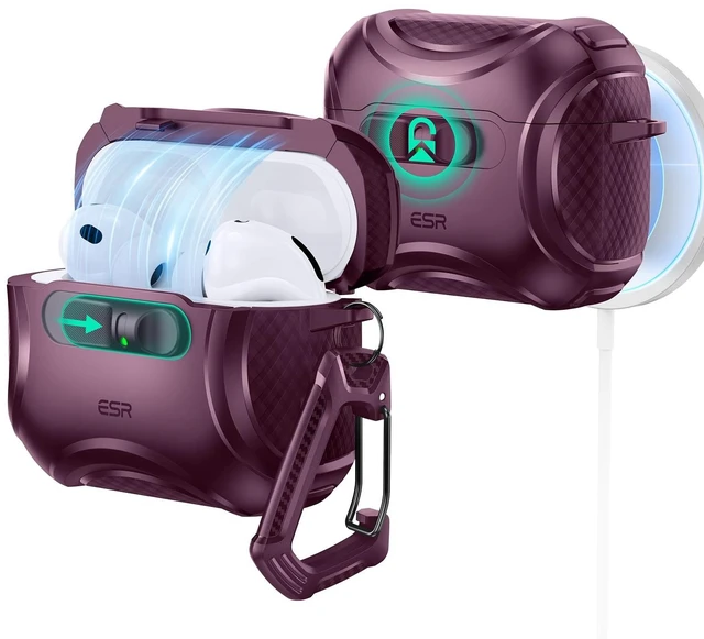Main image of ESR for AirPods Pro 3 Case (2025), Compatible with MagSafe, Burgundy