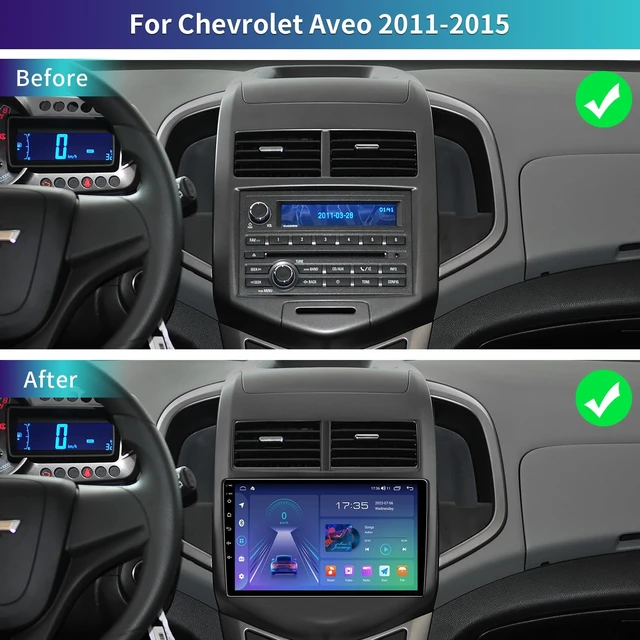 Alt view image 2 of 5 - 9.2 Inch 5G WiFi 8 Core Car Radio Stereo for Chevy Aveo Sonic 2011 2012 2013 2014 2015 with Wireless Carplay/Andriod Auto, Bluetooth GPS FM AM USB Mirror Link Backup Camera,4G RAM 64G ROM