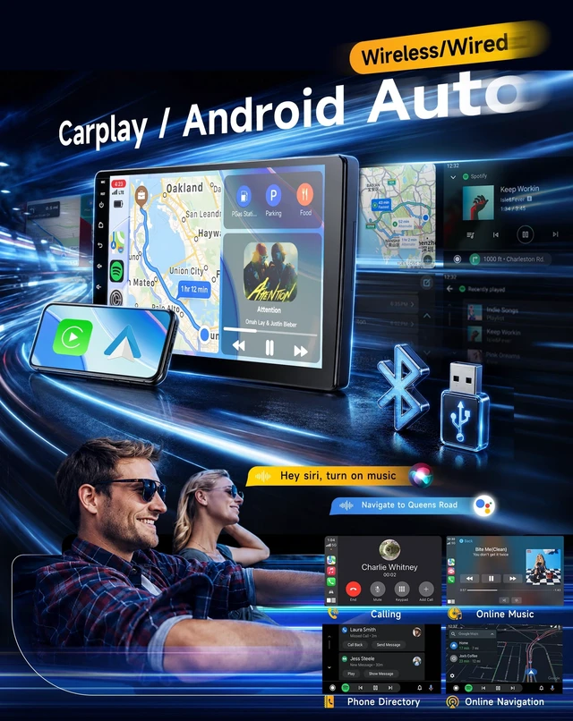 Alt view image 3 of 5 - Driauto Linux System Car Stereo for Honda Civic 2006 2007 2008 2009 2010 2011 with Wireless Carplay and Android Auto, 10 Inch for Honda Civic Radio Bluetooth Mirror Link WIFI SWC FM EQ USB+ Bac