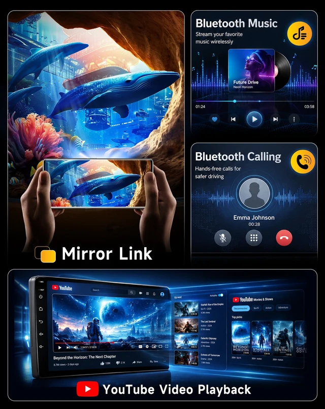 Alt view image 5 of 5 - Driauto Linux System Car Stereo for Honda Civic 2006 2007 2008 2009 2010 2011 with Wireless Carplay and Android Auto, 10 Inch for Honda Civic Radio Bluetooth Mirror Link WIFI SWC FM EQ USB+ Bac