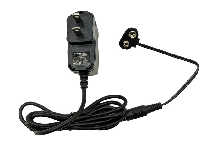 Alt view image 4 of 5 - 9V Battery Eliminator Kit, 500mA AC/DC Adapter, Connector and 42in Cord