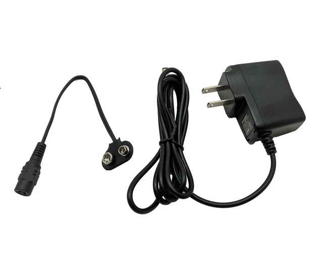 Alt view image 3 of 5 - 9V Battery Eliminator Kit, 500mA AC/DC Adapter, Connector and 42in Cord