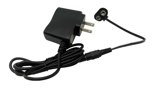 Alt view image 5 of 5 - 9V Battery Eliminator Kit, 500mA AC/DC Adapter, Connector and 42in Cord