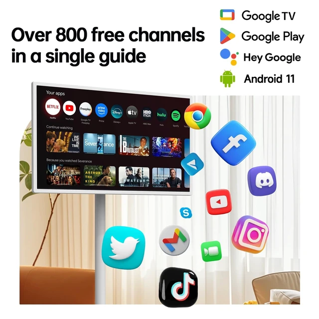 Alt view image 2 of 5 - HORION 32" Portable Smart TV, Movable TV, No Battery, Non-Touchscreen
