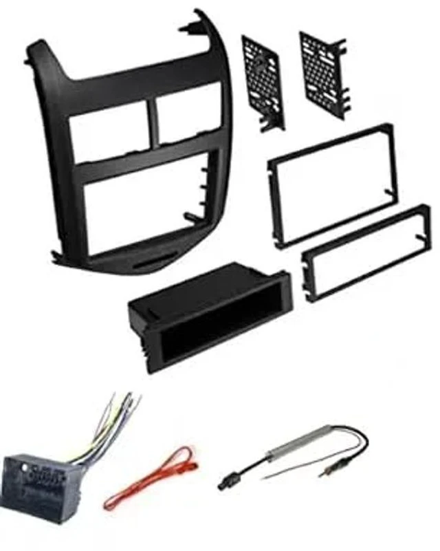 Main image of Car Stereo Install Dash Kit, Wire Harness, and AM/FM Radio Reception Antenna Adapter Combo -Made for Chevrolet: No Factory External Amp Vehicles: 2012 2013 2014 2015 2016 Sonic