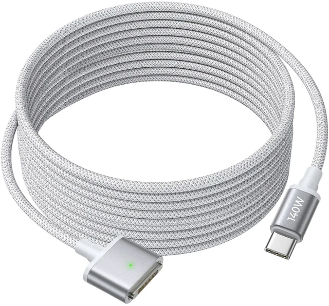 Main image of LISEN USB-C Magnetic 3 Cable for MacBook Air Pro Charger, Grey 10FT