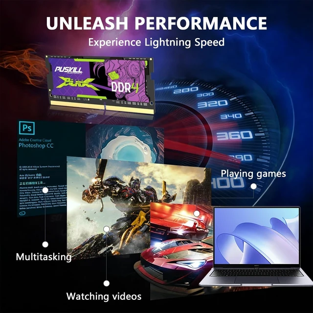 Alt view image 4 of 5 - PUSKILL 32GB DDR4 3200MHz RAM (2x16GB) SODIMM CL22 Laptop