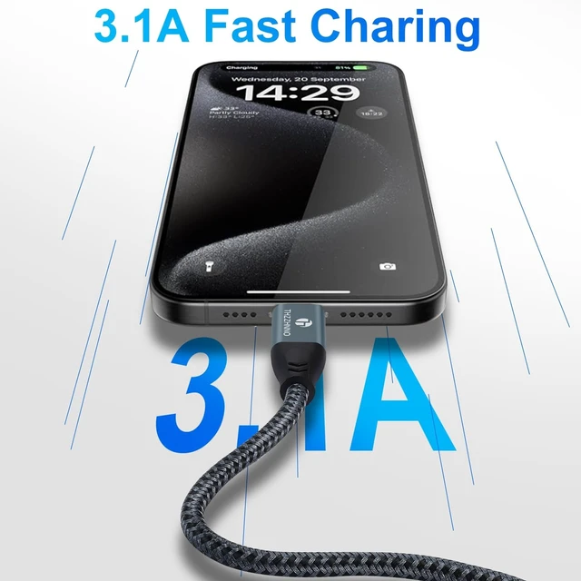Alt view image 4 of 5 - Thzzhnno USB A to USB C Cable 1.6FT 5Pack, USB 3.1 USB 3.2 Gen2 10Gbps Data Transfer Cord for Samsung Galaxy/iPhone 15/MacBook Pro/iPad Pro