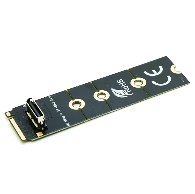 Alt view image 2 of 5 - Sintech M.2 NVME PCIe 4.0 Extension Cable,NGFF M-Key PCIe SSD Extender Card with OCuLink SFF-8611 PCI-Express 4i Cable 40cms