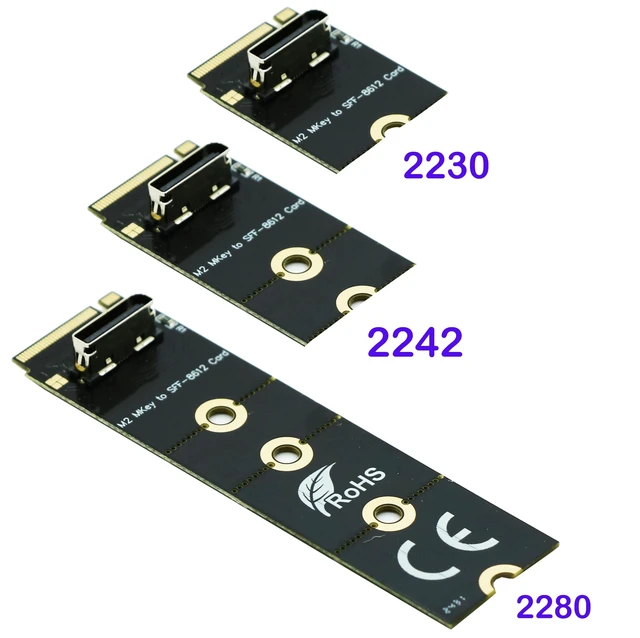 Alt view image 3 of 5 - Sintech M.2 NVME PCIe 4.0 Extension Cable,NGFF M-Key PCIe SSD Extender Card with OCuLink SFF-8611 PCI-Express 4i Cable 40cms