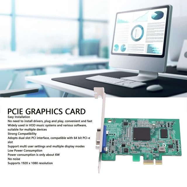 Alt view image 2 of 5 - YUEHISY PCIe Graphics Card 512MB VGA Interface Low Profile Video Card, PCI Level GPU Support X79 X99 Motherboard