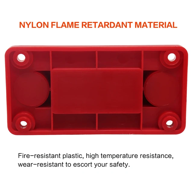 Alt view image 5 of 5 - AMOMD 2 Pack 600A High Current Bus Bar Nickel Plated Copper Distribution Block with 3 Studs (3/8 inch) M10 Ideal for Electrical Battery Ground Connections Includes Cover for DC 12V 24V 48V System