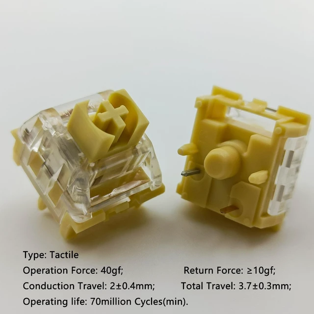 Alt view image 2 of 5 - Kailh Midnight PRO Switches for Mechanical Gaming Keyboard,5-pin/40gf Tactile/Silent Switches(Midnight Tactile,108Pcs)