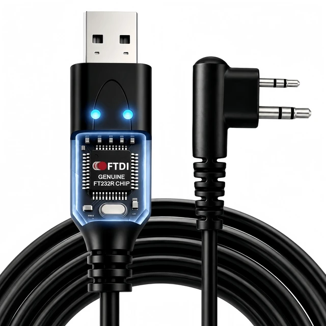 Main image of 8mm 2-Pin USB Programming Cable for Motorola CP200 CP200D GP300