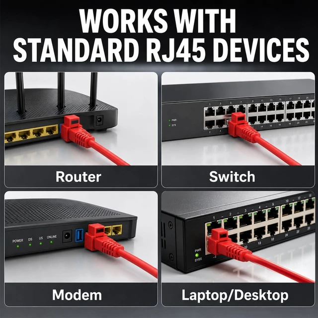 Alt view image 4 of 5 - 50-Pack RJ45 Network Cable Locks with 3 Keys, Red