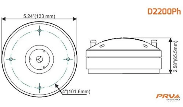Alt view image 4 of 5 - PRV AUDIO Compression Driver D2200Ph - 2 Inch Exit Phenolic Compression Driver for Mid High Vocals - Midrange Pro Car Audio Systems