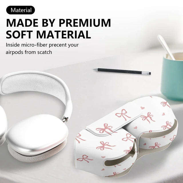 Alt view image 4 of 5 - Maxjoy for Apple Airpods Max Smart Case Cover, Soft PU Leather Protective Cover Accessories for Airpod Max with Sleep Mode, Anti-Dust Travel Carrying Case for Airpods Pro Max Headphones