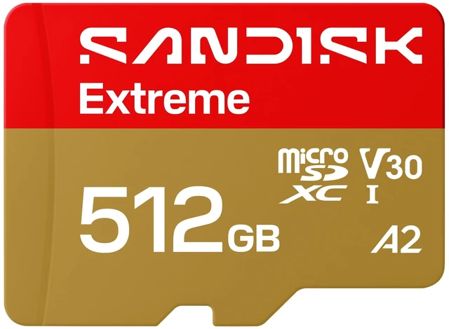 Main image of SanDisk 512GB Extreme microSD UHS-I Card, Up to 245MB/s Read and 170MB/s Write, 5.3K Video, 4K UHD, High-Performance for Action Cams, Drones, Android Devices, SDSQXH9-512G-GZ6MA