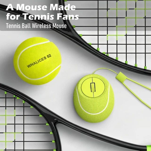 Alt view image 2 of 5 - Whalices 52 Tennis Mini Wireless Mouse, 2.4G & Bluetooth Rechargeable Gift