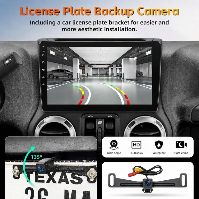 Alt view image 4 of 5 - Car Radio Stereo for Jeep Wrangler JK 2007-2018 with Wireless CarPlay