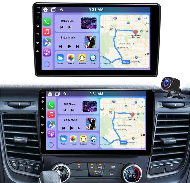 Main image of Double Din Car Radio for Ford Transit Custom 2020-2024 with Wireless CarPlay and Android Auto, 10 Inch Touchscreen Android 14 Car Stereo Head Unit with Bluetooth GPS WiFi FM SWC Backup Camera,