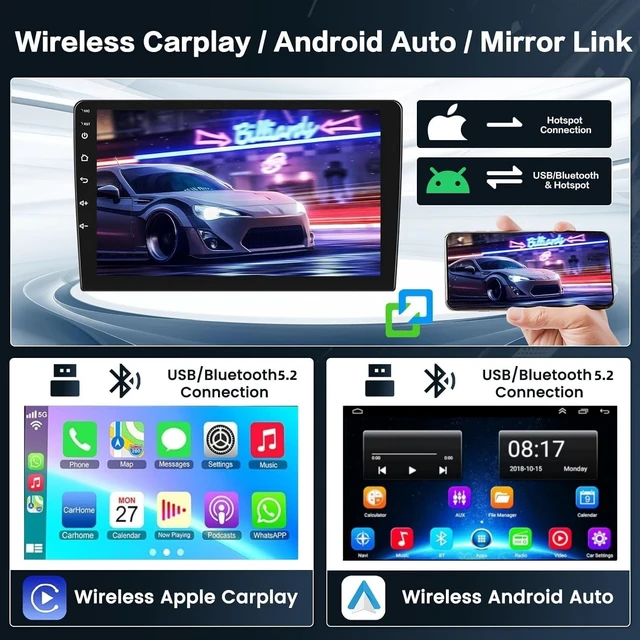 Alt view image 2 of 5 - Android 12 Car Stereo for Dodge RAM 1500/2500/3500 Auto AC 2013-2018, 9 Inch IPS Touch Screen Car Radio with Wireless Carplay&Android Auto,GPS, WiFi, Bluetooth,FM, Support OBD2/DVR/DSP, 2+32G