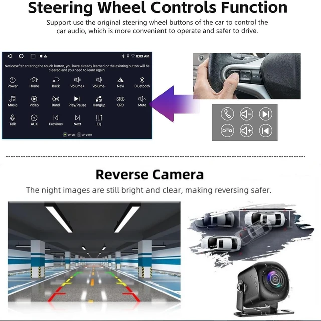 Alt view image 4 of 5 - Android 12 Car Stereo for Dodge RAM 1500/2500/3500 Auto AC 2013-2018, 9 Inch IPS Touch Screen Car Radio with Wireless Carplay&Android Auto,GPS, WiFi, Bluetooth,FM, Support OBD2/DVR/DSP, 2+32G