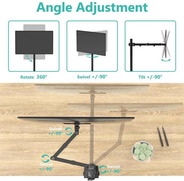 Alt view image 5 of 5 - WALI Tall Monitor Arm Mount for Desk for 13-34 inch Screens, 22 lbs per Arm