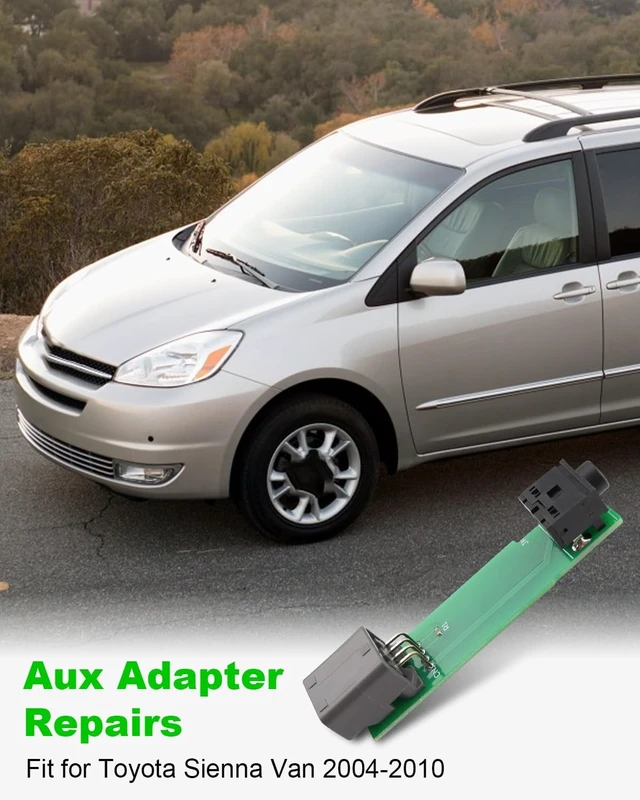 Alt view image 2 of 5 - VelvetunVillay Car AUX Adapter Spare Part Fit for Toyota Sienna Van 2004 2005 2006 2007 2008 2009 2010 Replace M3J489018X 86190-AE010 Stereo Auxiliary Jack Adapter