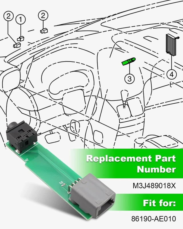 Alt view image 3 of 5 - VelvetunVillay Car AUX Adapter Spare Part Fit for Toyota Sienna Van 2004 2005 2006 2007 2008 2009 2010 Replace M3J489018X 86190-AE010 Stereo Auxiliary Jack Adapter