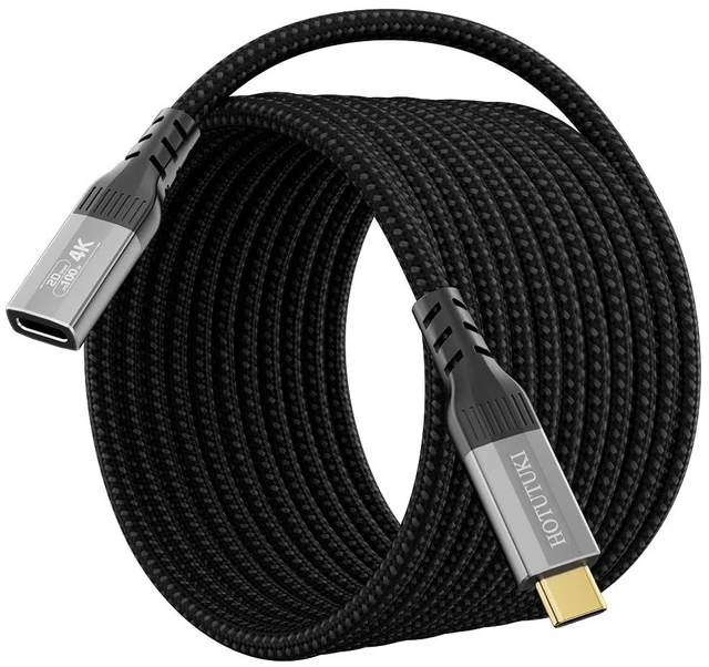 Main image of HOTUTUKI Long USB c Extension Cable 20FT, 20Gbps,100W,4K@60Hz Video Output, Nylon Braided,USB3.2 Type C Extender Cord Male to Female Compatible with Thunderbolt 4/3,Monitor,Display