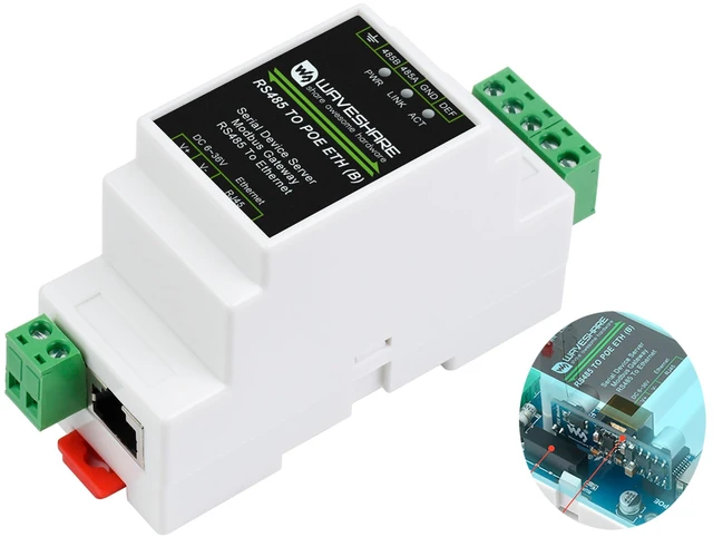 Main image of RS485 to RJ45 Ethernet with POE Function Modbus/MQTT Gateway, Bi-Directional Transparent Data Transmission Between RS485 and Ethernet, 6~36V DC Screw Terminal, or PoE Port Power Supply