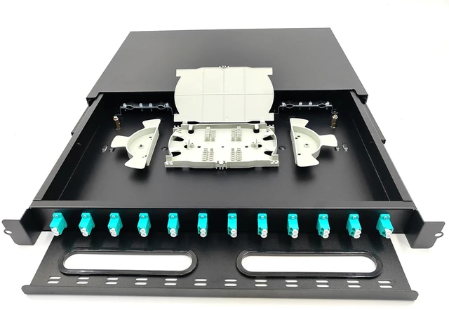 Alt view image 2 of 5 - LC-OM3 12 Duplex Multimode 1U 24-Port Rack Mount Enclosure Box