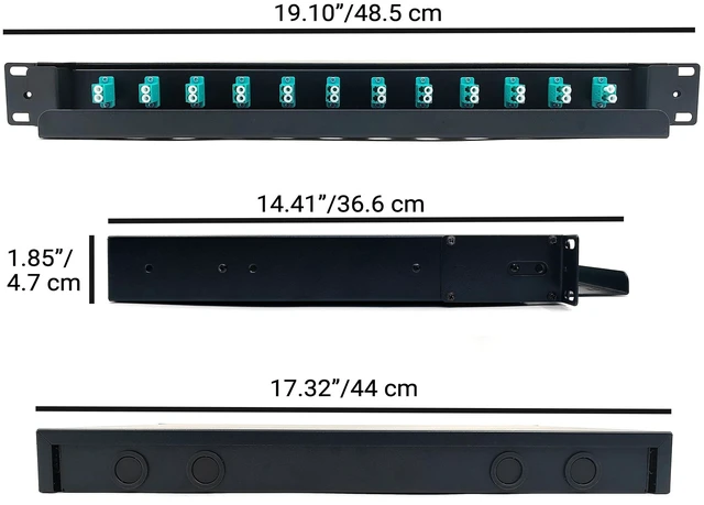 Alt view image 4 of 5 - LC-OM3 12 Duplex Multimode 1U 24-Port Rack Mount Enclosure Box
