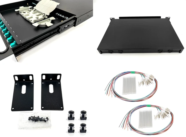 Alt view image 5 of 5 - LC-OM3 12 Duplex Multimode 1U 24-Port Rack Mount Enclosure Box