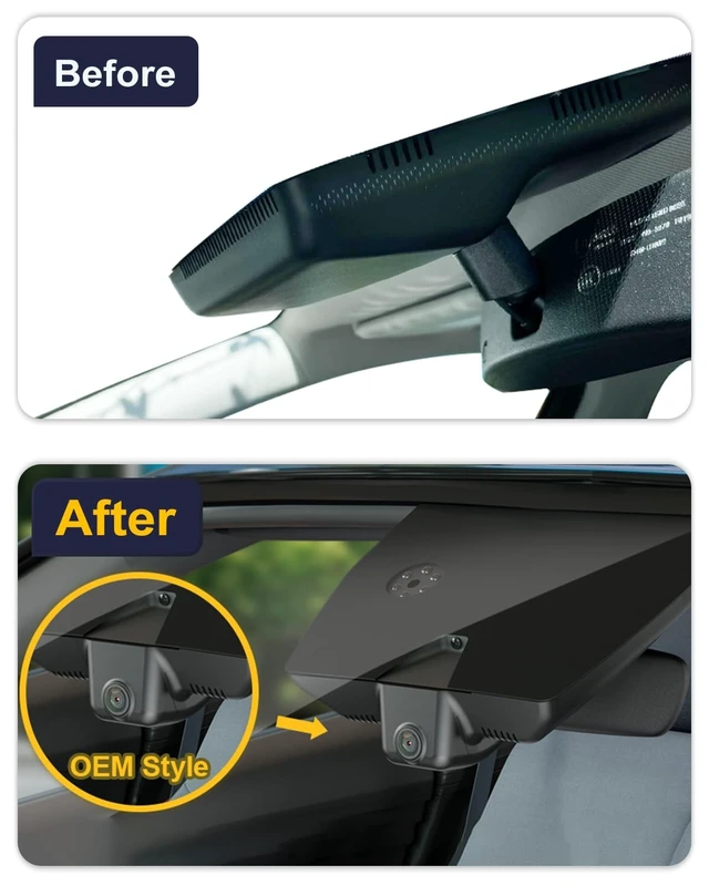 Alt view image 4 of 5 - Fitcamx 4K Dash Cam Suitable for Hyundai Santa Fe 2021-2023 (Part No#S1500 S2500) with Auto-Dimming, OEM Factory Look, UHD 2160P Video, WiFi & APP, Loop Recording, G-Sensor, Plug& Play, 64GB Card