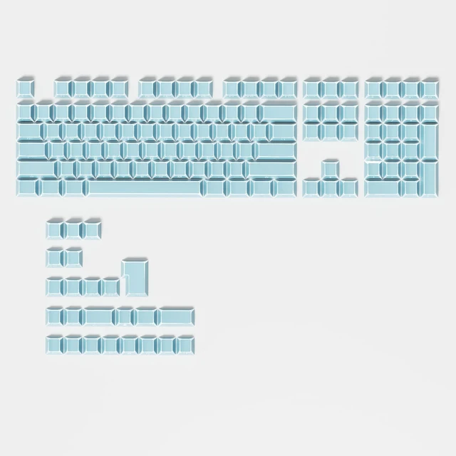 Main image of Ussixchare Blue PBT Shine Through Keycaps, Side Printed Translucent Keycaps, Double Shot Cherry Profile for MX Switches Mechanical Keyboard