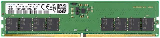 Main image of Samsung 16GB DDR5 5600MHz PC5-44800 CL46 UDIMM 1Rx8 Single Rank 1.1V Non-ECC DIMM 288-Pin Desktop PC RAM Memory M323R2GA3DB0-CWM