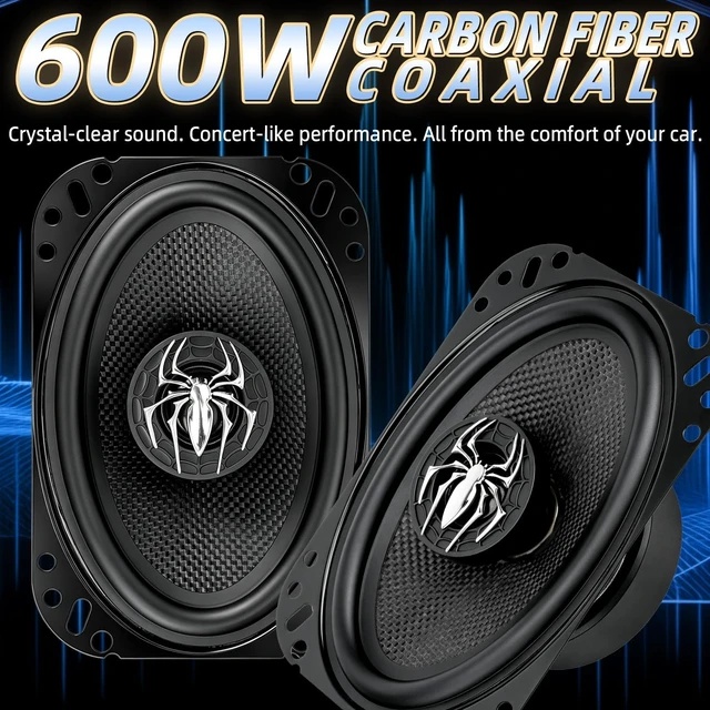 Alt view image 2 of 5 - Upgraded 4x6 Speakers, 2-Way 600W Max 4 Ohm 4"x6" Coaxial Speaker Car Audio