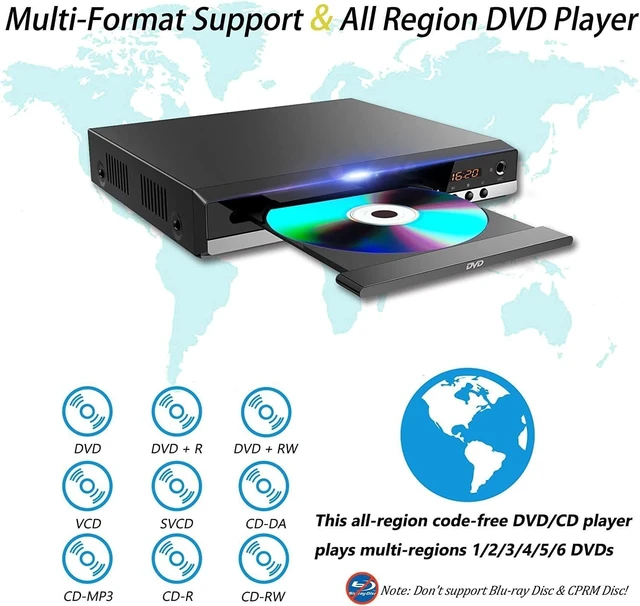 Alt view image 5 of 5 - Home DVD Player TV CD Player Compact DVD Player Supports NTSC/PAL System with RCA Stable Outputs/USB 128G Input, Contains Remote Control and RCA Cable(Without HDMI Cable)