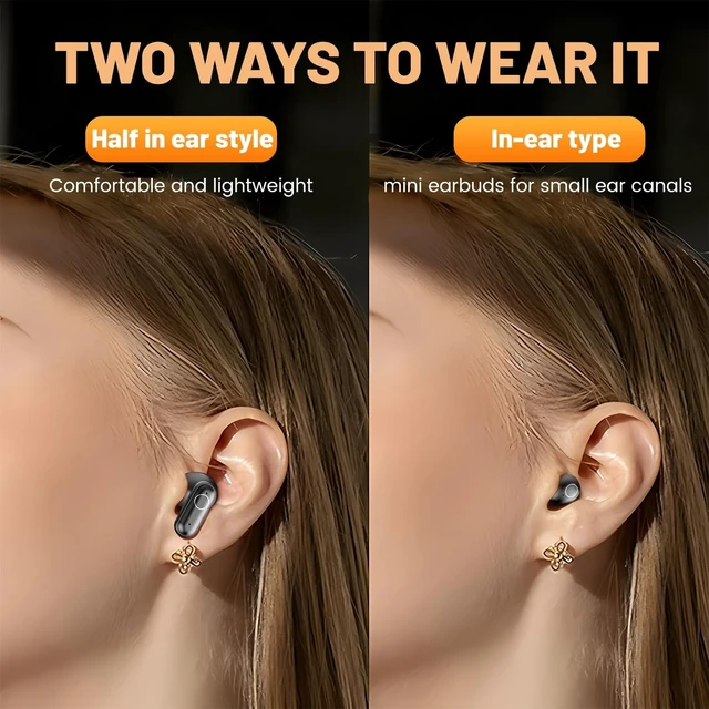Alt view image 4 of 5 - Lunvaxo Wireless Bluetooth Headset,Tiny Size Invisible Earbud,2 in 1 Mini Earbuds Wireless Bluetooth for Sleep and Sports Earphones Set, Portable Charging Case for Work Sport Sleeping (B