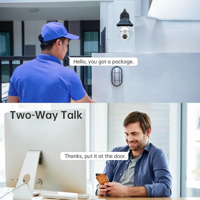 Alt view image 2 of 5 - Light Bulb Security Camera -5G& 2.4GHz WiFi 2K Security Cameras Wireless Outdoor Motion Detection and Alarm,Two-Way Talk,Color Night Vision,Human Detection, Bulb Camera Compatible with Alexa 4P